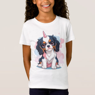 Cavalier Kung Charles Pastel Unicorn T Shirt