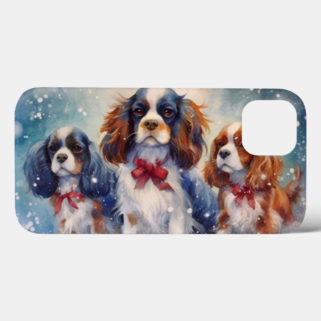 Cavalier Kung Charles Puppies iphone case (Baksida (horisontell))