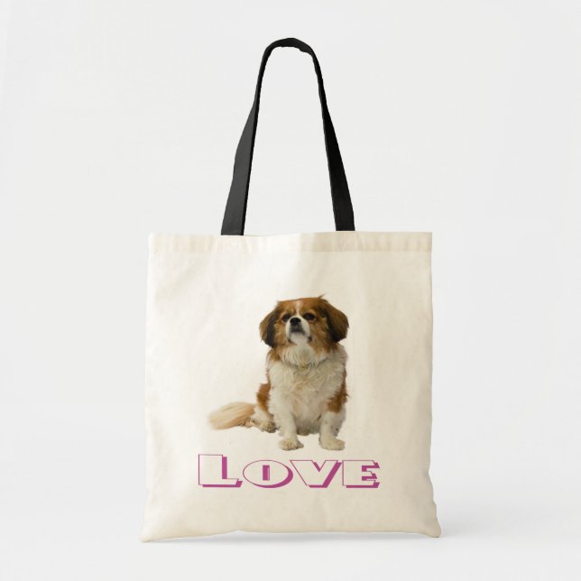 Cavalier Kung Charles Puppy Hund Tote Bag Tygkasse (Framsidan)