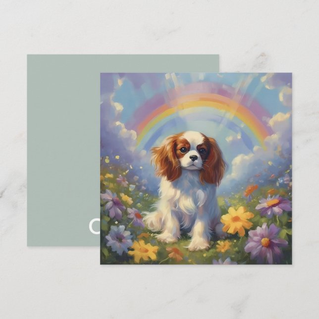 Cavalier Kung Charles Rainbow Anpassningsbar Namn (Fram/baksida)