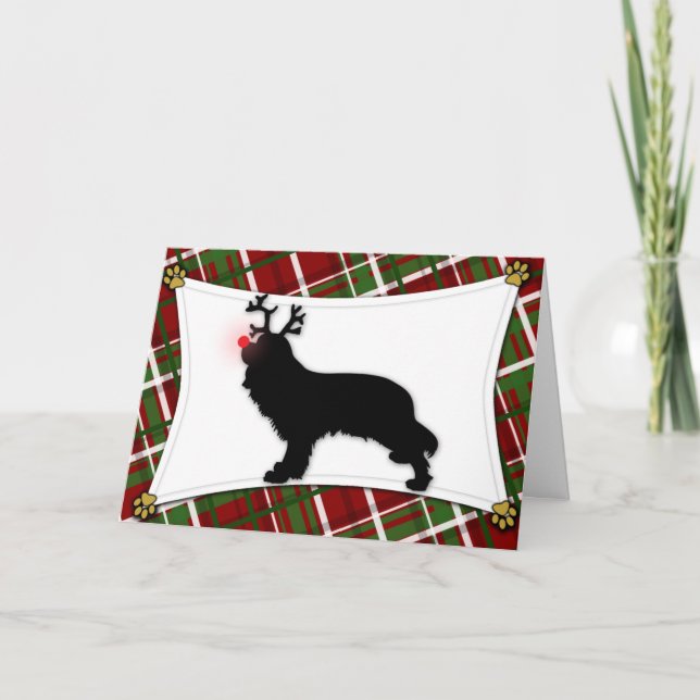 Cavalier Kung Charles Reindeer julkort Helgkort (Framsida)