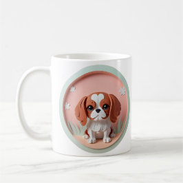 Cavalier Kung Charles Rosa Pastel Papper Cining Kaffemugg