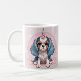 Cavalier Kung Charles Rosa Pastel Unicorn Kaffemugg