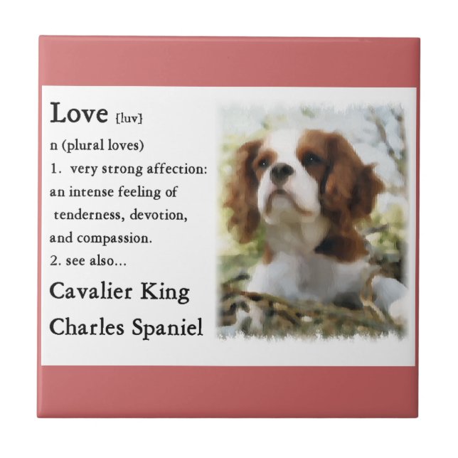 Cavalier Kung Charles Spain Art Kärlek Is Kakelplatta (Framsidan)