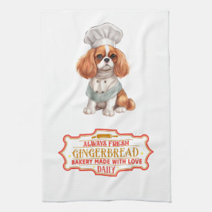Cavalier Kung Charles Spain Baking Gingerbröd Kökshandduk