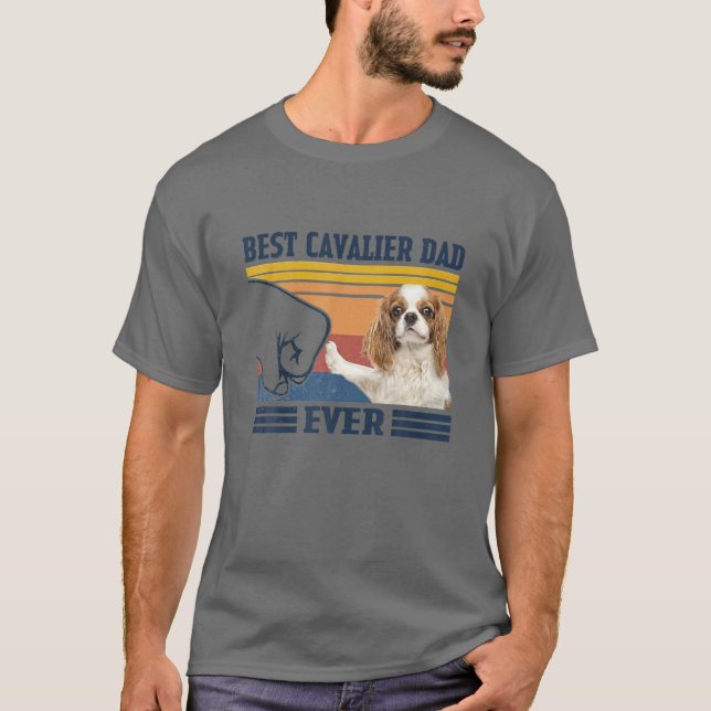 Cavalier Kung Charles Spain Best Cavalier Pappa Ev T Shirt (Framsida)