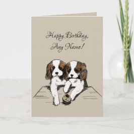 Cavalier Kung Charles Spain Birthday Card Kort