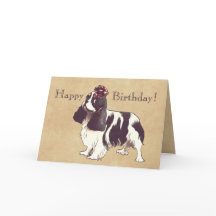 Cavalier Kung Charles Spain Birthday Card