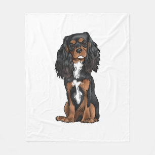 Cavalier Kung Charles Spain - Black and Tan Fleecefilt