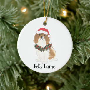 Cavalier Kung Charles Spain (Blenheim) Julgransprydnad Keramik