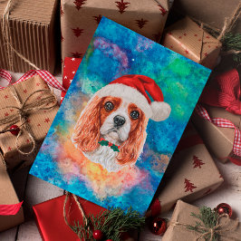 Cavalier Kung Charles Spain Breed Hund jul Helg Vykort