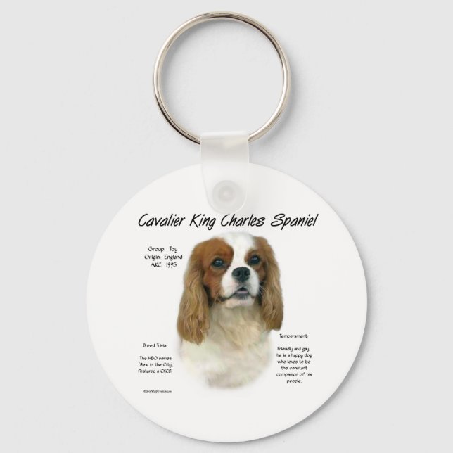 Cavalier Kung Charles Spain Breed Keychain Nyckelring (Framsida)