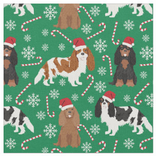 Cavalier Kung Charles Spain candy cane grönt Tyg