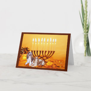 Cavalier Kung Charles Spain Chanukah Card Menora Helgkort