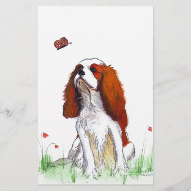 Cavalier Kung Charles Spain CKC Brevpapper (Framsida)