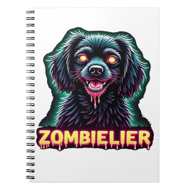 Cavalier Kung Charles Spain CKCS Zombie Hund Hall Anteckningsbok (Framsidan)