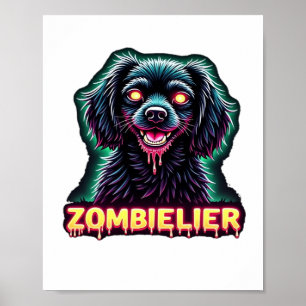 Cavalier Kung Charles Spain CKCS Zombie Hund Hall Poster