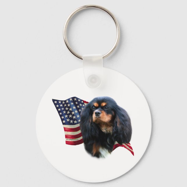 Cavalier Kung Charles Spain Flagga... Nyckelring (Framsida)
