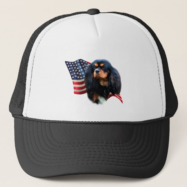 Cavalier Kung Charles Spain Flagga Truckerkeps (Framsida)