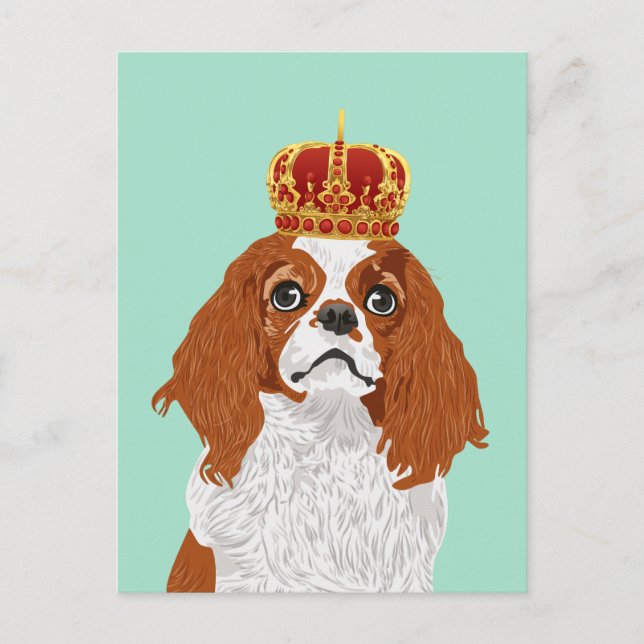 Cavalier Kung Charles Spain för Hundälskare Vykort (Framsida)