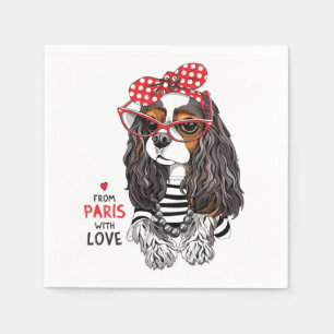 Cavalier Kung Charles Spain från Paris med Kärlek Pappersservett