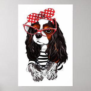 Cavalier Kung Charles Spain från Paris med Kärlek Poster
