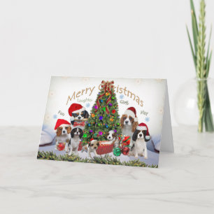 Cavalier Kung Charles Spain God jul Card Helgkort