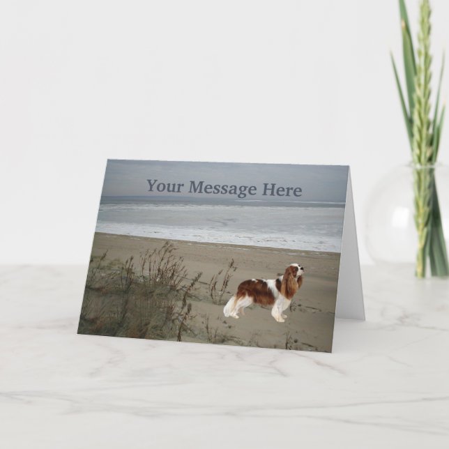 Cavalier Kung Charles Spain Greeting Card Helgkort (Framsida)