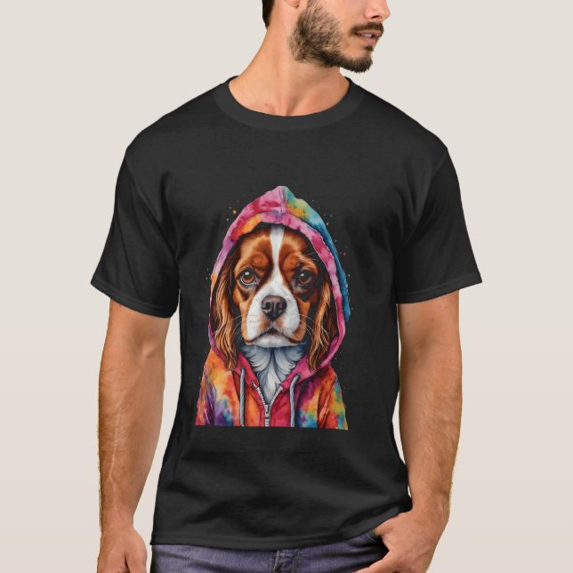 Cavalier Kung Charles Spain Hoodie Hund Funny Pri T Shirt (Framsida)