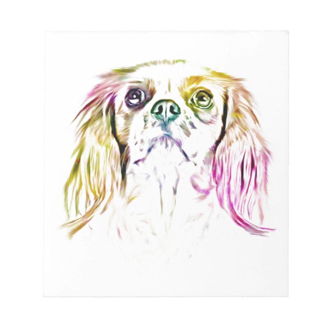 Cavalier Kung Charles Spain Hund Art Painting Anteckningsblock (Framsida)