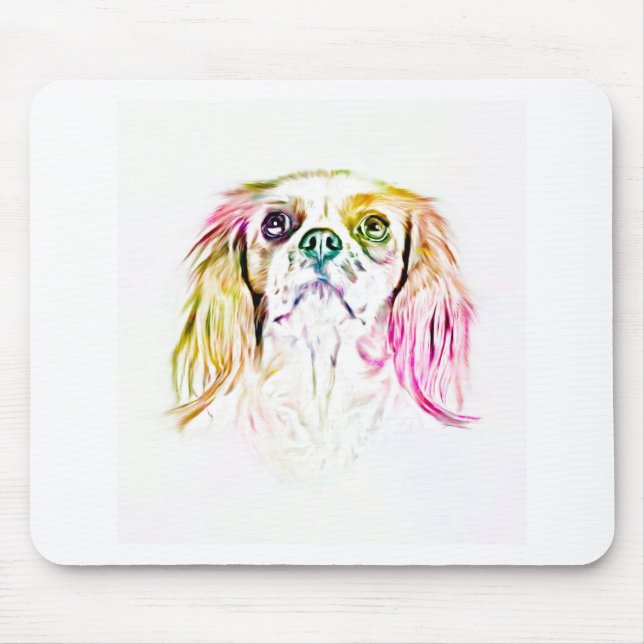 Cavalier Kung Charles Spain Hund Art Painting Musmatta (Framsidan)