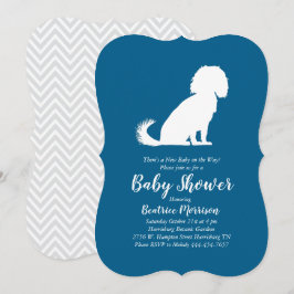 Cavalier Kung Charles Spain Hund Baby Shower Boy Inbjudningar