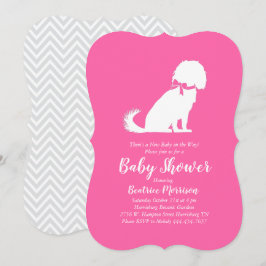 Cavalier Kung Charles Spain Hund Baby Shower Girl Inbjudningar