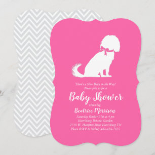 Cavalier Kung Charles Spain Hund Baby Shower Girl Inbjudningar