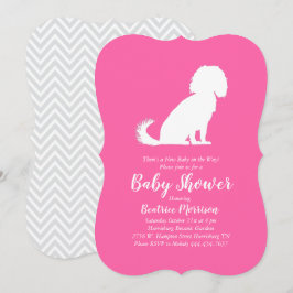 Cavalier Kung Charles Spain Hund Baby Shower Girl Inbjudningar