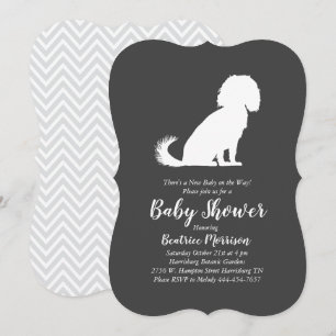 Cavalier Kung Charles Spain Hund Baby Shower Inbjudningar
