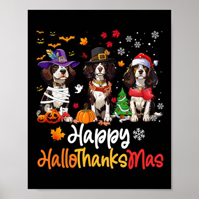 Cavalier Kung Charles Spain Hund Halloween Kristus Poster (Framsidan)