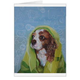 Cavalier Kung Charles Spain Hund Hälsningskort