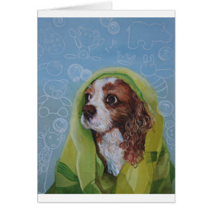 Cavalier Kung Charles Spain Hund Hälsningskort