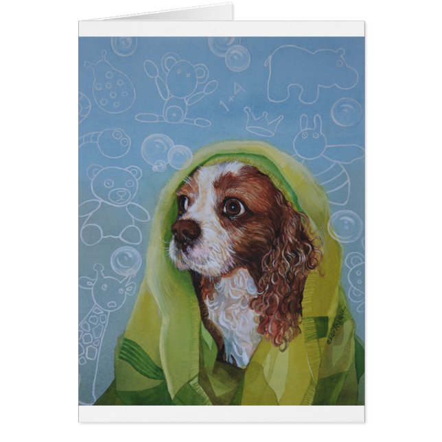 Cavalier Kung Charles Spain Hund Hälsningskort (Framsidan)