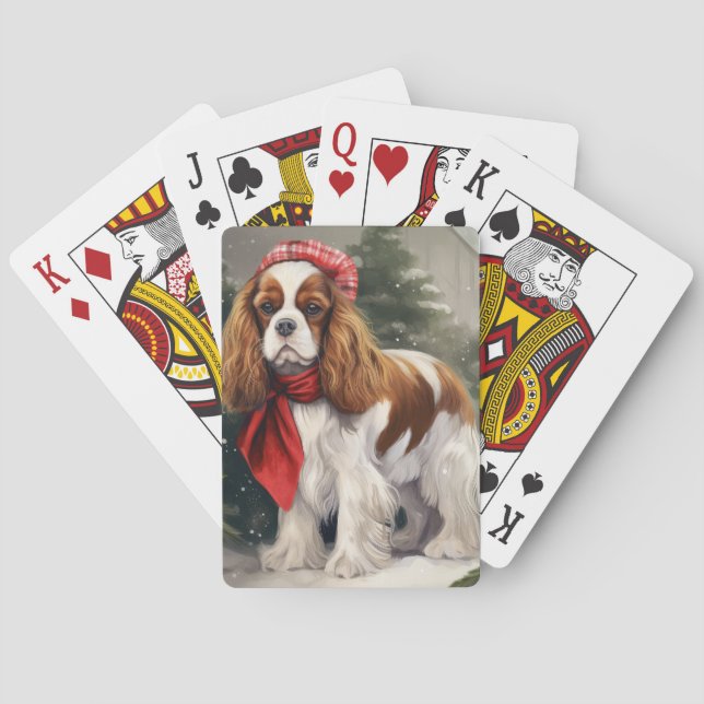 Cavalier Kung Charles Spain Hund jul Casinokort (Baksidan)