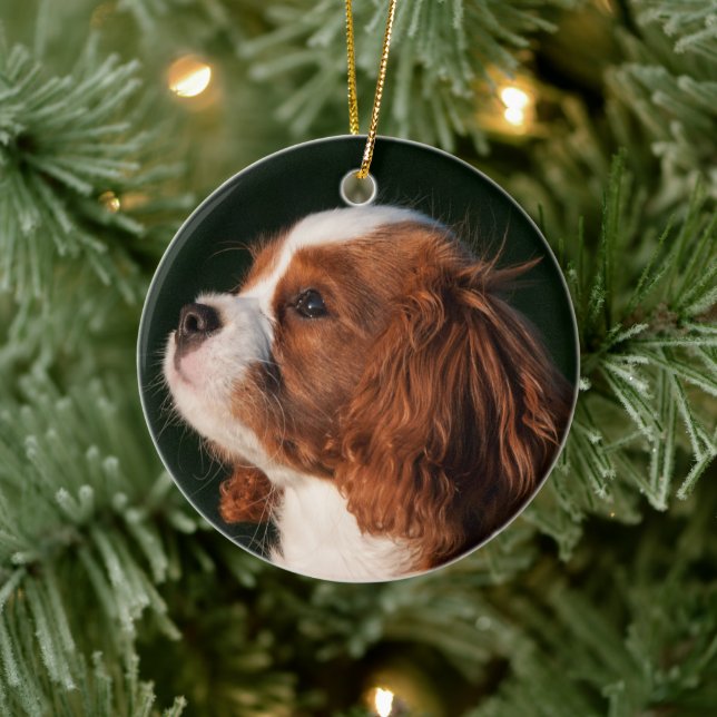 Cavalier Kung Charles Spain Hund Julgransprydnad Keramik (Träd)