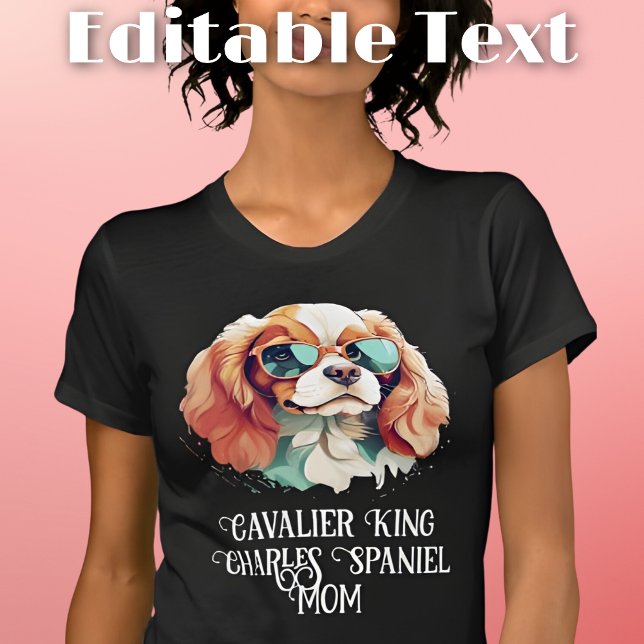 Cavalier Kung Charles Spain Hund Mamma Sunglasses T Shirt (Skapare uppladdad)