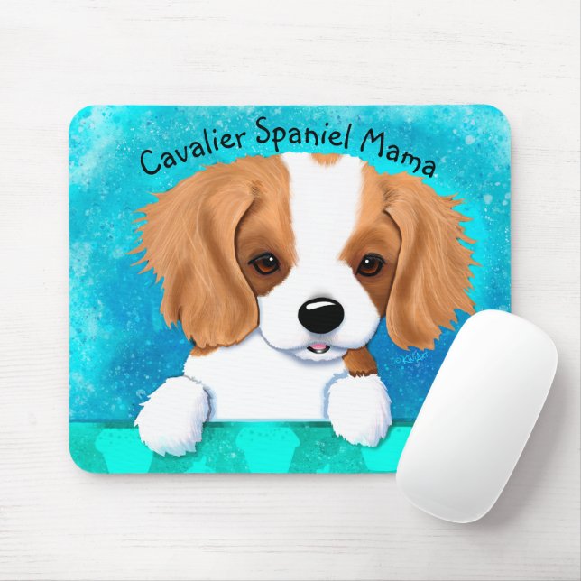 Cavalier Kung Charles Spain Hund Mousepad Musmatta (Med mus)