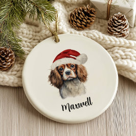 Cavalier Kung Charles Spain Hund Personlig Julgransprydnad Keramik