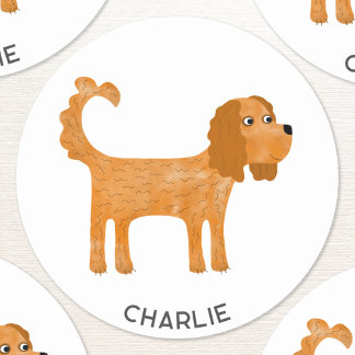 Cavalier Kung Charles Spain Hund Personlig Runt Klistermärke