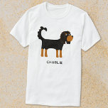 Cavalier Kung Charles Spain Hund Personlig T Shirt<br><div class="desc">Cute Black och Tan Cavalier Kung Charles Spain hund design för djur älskare. Originalkonst av Nic Squirrell. Ändra namn eller texten som du vill anpassa.</div>