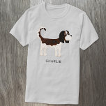 Cavalier Kung Charles Spain Hund Personlig T Shirt<br><div class="desc">Cute Tricolor Cavalier Kung Charles Spain hund design för djur älskare. Originalkonst av Nic Squirrell. Ändra namn eller texten som du vill anpassa.</div>
