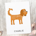 Cavalier Kung Charles Spain Hund Personlig Vykort<br><div class="desc">Cute Ruby Cavalier Kung Charles Spain hund design för att få dig att le. Originalkonst av Nic Squirrell. Ändra namn för att anpassa sig.</div>