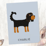 Cavalier Kung Charles Spain Hund Personlig Vykort<br><div class="desc">Cute Black och Tan Cavalier Kung Charles Spain hund design för att få djur älskare att le. Originalkonst av Nic Squirrell. Ändra texten som du vill anpassa.</div>